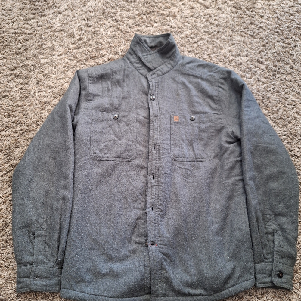 Coleman Flannel Shirt Mens Small Sherpa Lined Button Up Pockets Outdoors Gray
